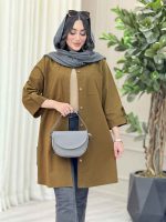 مانتو بغل سه دکمه جیب دوبل کد 6768 - تصویر 8