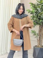 مانتو بغل سه دکمه جیب دوبل کد 6768 - تصویر 11