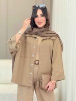 مانتو پانچ تک جیب پشت پیله کد 6743 - تصویر 9
