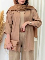 مانتو تک جیب پشت دکمه شرمین کد 6789 - تصویر 2