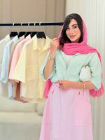 شومیز جیب دوبل پایین هلال کد 6817