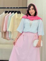 شومیز جیب دوبل پایین هلال کد 6817 - تصویر 14