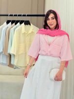 شومیز جیب دوبل پایین هلال کد 6817 - تصویر 5