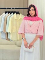 شومیز جیب دوبل پایین هلال کد 6817 - تصویر 18