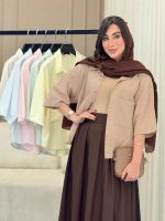 شومیز جیب دوبل پایین هلال کد 6817 - تصویر 11