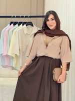 شومیز جیب دوبل پایین هلال کد 6817 - تصویر 15