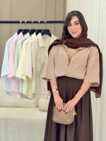 شومیز جیب دوبل پایین هلال کد 6817 - تصویر 9