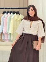 شومیز جیب دوبل پایین هلال کد 6817 - تصویر 13