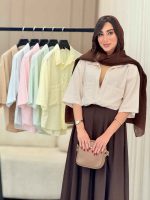 شومیز جیب دوبل پایین هلال کد 6817 - تصویر 3