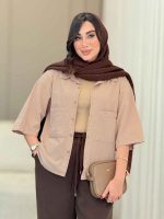 شومیز جیب دوبل پایین هلال کد 6817 - تصویر 17