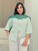 شومیز جیب دوبل پایین هلال کد 6817 - تصویر 4