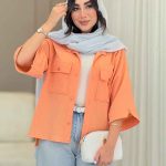 شومیز آستین دکمه چاک دار کد 6827