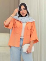 شومیز آستین دکمه چاک دار کد 6827