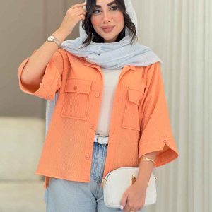 شومیز آستین دکمه چاک دار کد 6827
