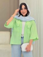 شومیز آستین دکمه چاک دار کد 6827 - تصویر 10