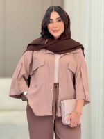 شومیز آستین پاگن شانلی کد 6840 - تصویر 2