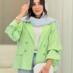 مانتو چهاردکمه آستین بند آریانا کد 6824