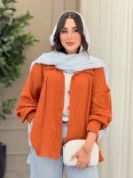 مانتو چین دار پایین هلال کد 6748 - تصویر 2