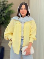مانتو چین دار پایین هلال کد 6748 - تصویر 5