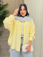 مانتو چین دار پایین هلال کد 6748 - تصویر 8