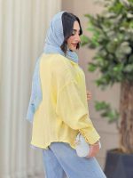 مانتو چین دار پایین هلال کد 6748 - تصویر 14