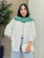 مانتو چین دار پایین هلال کد 6748 - تصویر 3