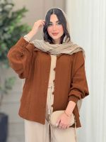 مانتو چین دار پایین هلال کد 6748 - تصویر 22