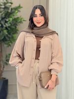 مانتو چین دار پایین هلال کد 6748 - تصویر 28