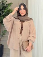 مانتو چین دار پایین هلال کد 6748 - تصویر 10