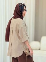 مانتو سه دکمه آستین پاگن کد 6782 - تصویر 4