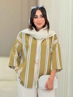 شومیز آستین پاکتی طرح راه راه کد 6788 - تصویر 20