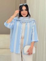 شومیز آستین پاکتی طرح راه راه کد 6788 - تصویر 5