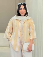 شومیز آستین پاکتی طرح راه راه کد 6788 - تصویر 22