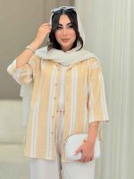 شومیز آستین پاکتی طرح راه راه کد 6788 - تصویر 10