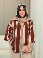 شومیز آستین پاکتی طرح راه راه کد 6788