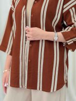 شومیز آستین پاکتی طرح راه راه کد 6788 - تصویر 21