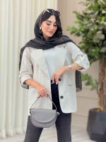 مانتو دو دکمه آستین پاگن آرنیکا کد 6830 - تصویر 13