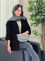 مانتو دو دکمه آستین پاگن آرنیکا کد 6830 - تصویر 16