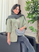 مانتو دو دکمه آستین پاگن آرنیکا کد 6830 - تصویر 2
