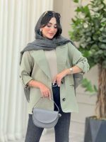 مانتو دو دکمه آستین پاگن آرنیکا کد 6830 - تصویر 14