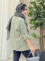 مانتو دو دکمه آستین پاگن آرنیکا کد 6830 - تصویر 17