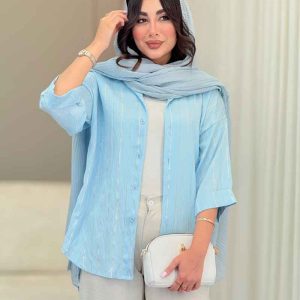 مانتو راه راه شاین دار کد 6787