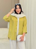 مانتو راه راه شاین دار کد 6787 - تصویر 4