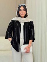 مانتو راه راه شاین دار کد 6787 - تصویر 17