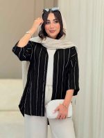 مانتو راه راه شاین دار کد 6787 - تصویر 14
