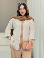 مانتو راه راه شاین دار کد 6787 - تصویر 2
