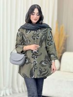 مانتو سه دکمه طرح ترمه کد 6849 - تصویر 8