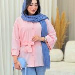 مانتو تک جیب کمردار مهرسانا کد 6803