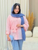 مانتو تک جیب کمردار مهرسانا کد 6803