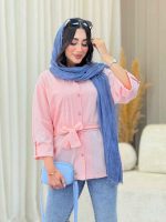 مانتو تک جیب کمردار مهرسانا کد 6803 - تصویر 10